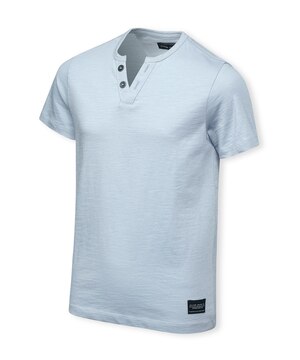 T-shirt henley unisexe flammé à manches courtes pour enfants, Silver