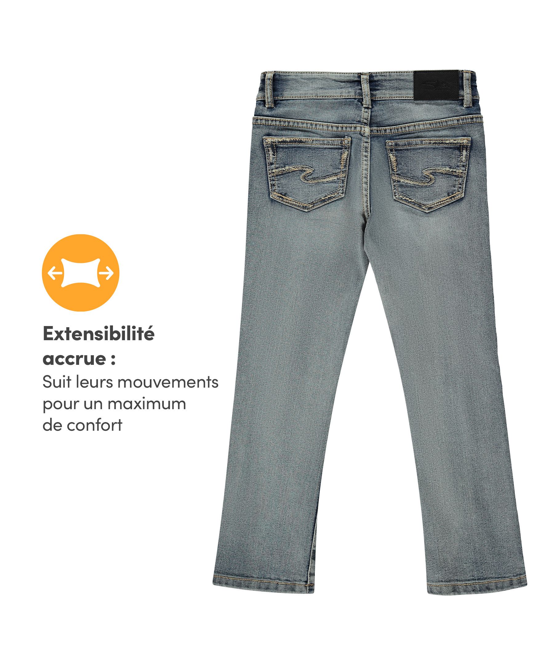 Jean semi-évasé pour filles, Silver