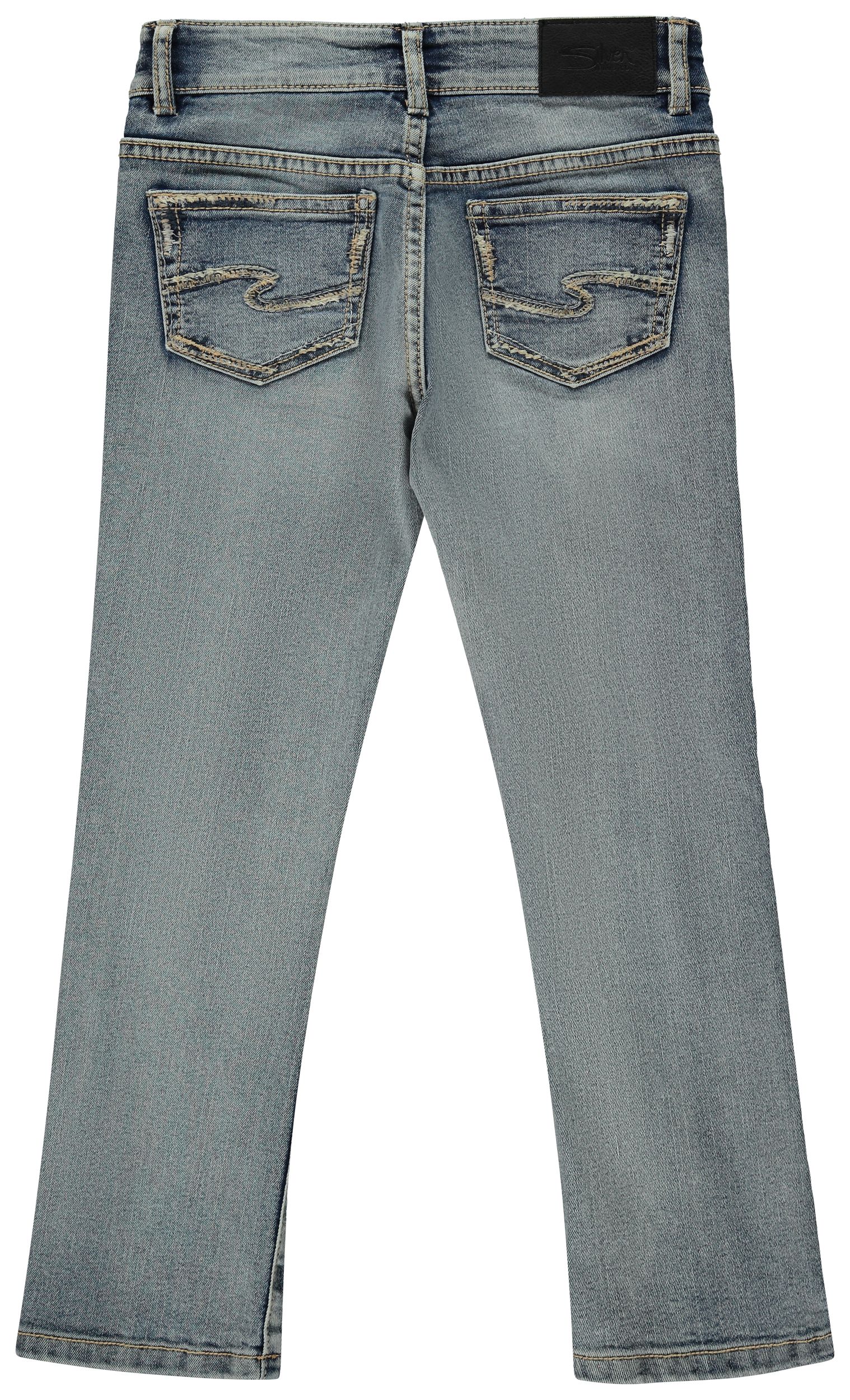 Jean semi-évasé pour filles, Silver