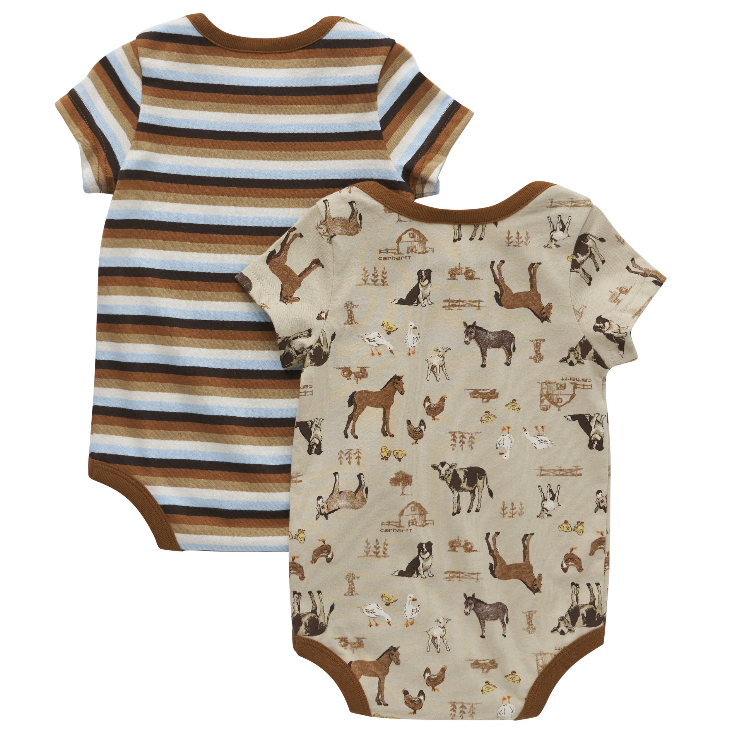 Ensemble de maillots à manches courtes avec imprimé de ferme unisexe pour enfants, Carhartt, paquet de 2