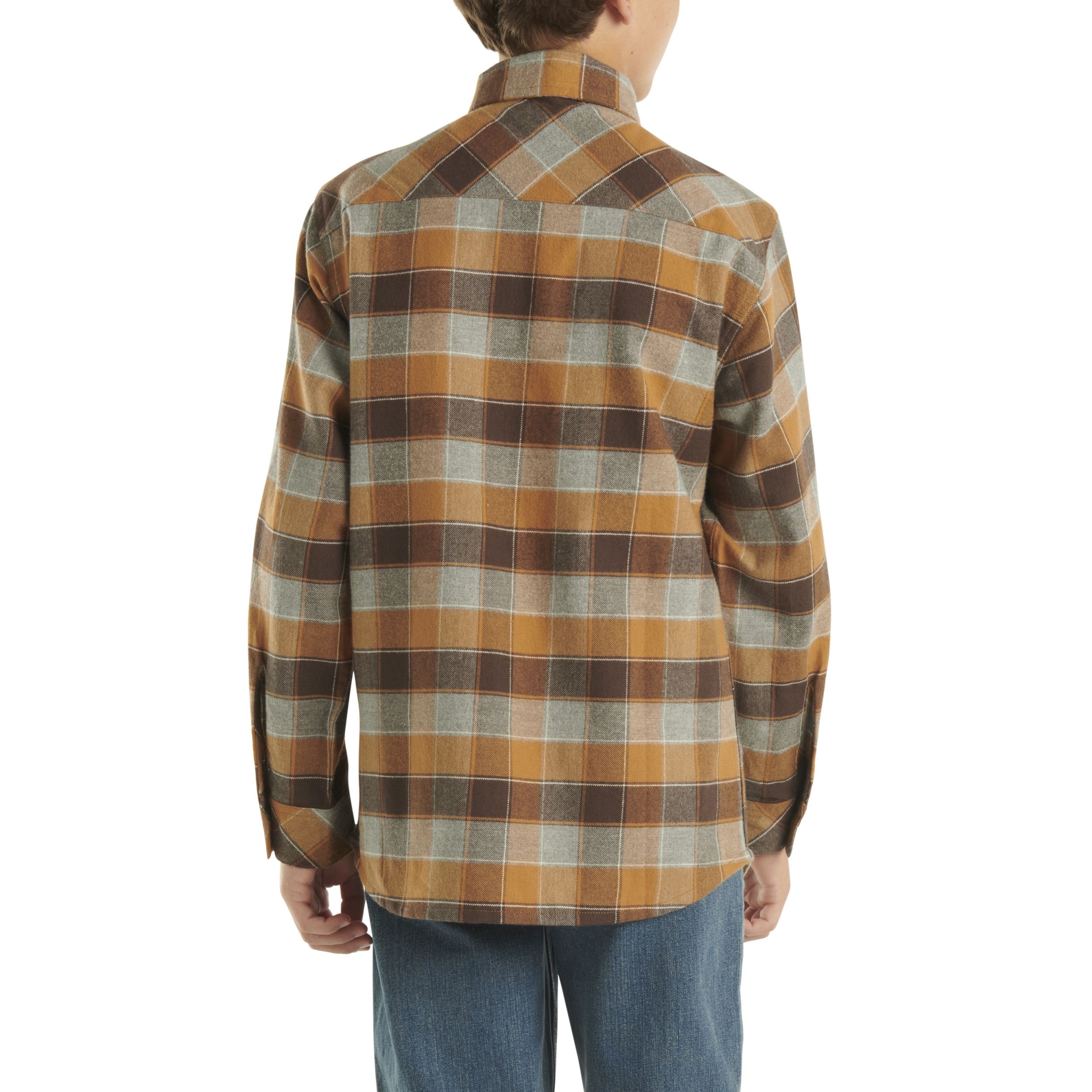 Chemise boutonnée en flanelle à manches longues unisexe pour enfants, Carhartt