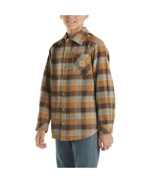 Carhartt Kids' Unisex Long Sleeve Flannel Buttoned Front Shirt