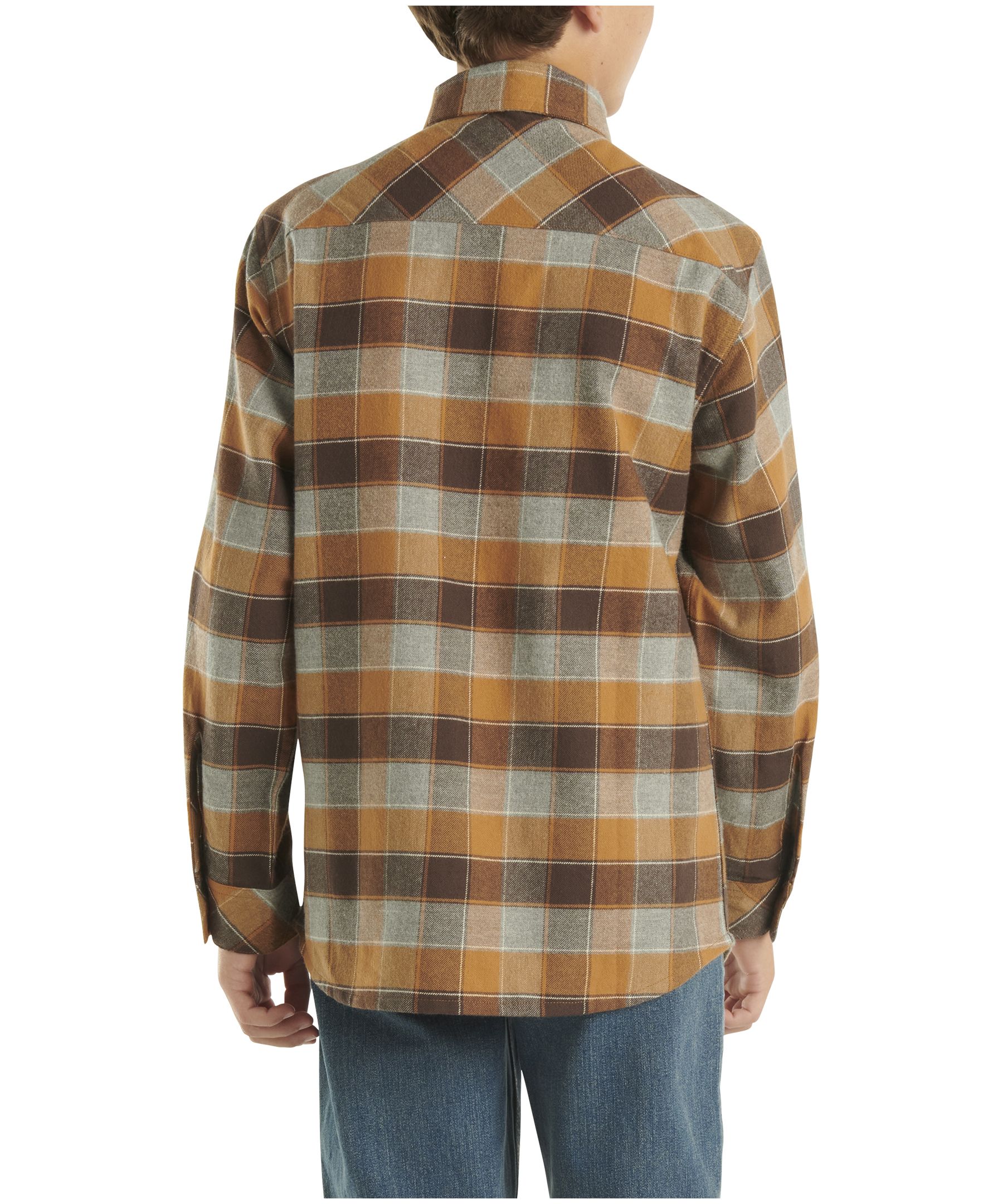 Chemise boutonnée en flanelle à manches longues unisexe pour enfants, Carhartt