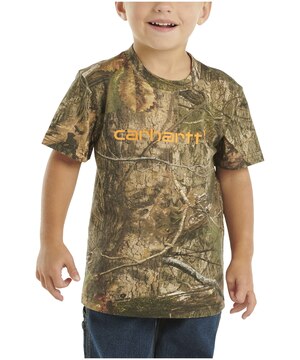 T-shirt unisexe camouflage à manches courtes avec logo pour enfants, Carhartt