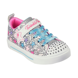 Skechers Kids' Twinkle Sparks Lighted Sneakers Front_Three_Fourths_Angled_Right