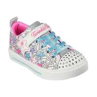 Skechers Kids' Twinkle Sparks Lighted Sneakers Front_Three_Fourths_Angled_Right