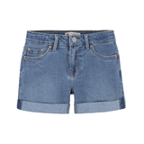 Short girlfriend unisexe de coupe décontractée à ceinture réglable pour enfants, Levi's Front_Flat