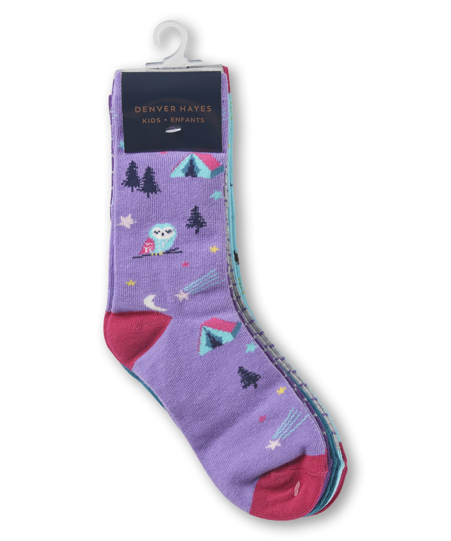 Mi-chaussettes unisexe pour jeunes, Denver Hayes, paquet de 5 paires