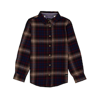 Chemise en flanelle à manches longues unisexe pour enfants, Silver Front_Flat