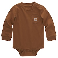 Maillot unisexe à poche et à manches longues pour bébés, Carhartt Front_Flat