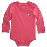 Carhartt Baby Unisex Long Sleeve Pocket Bodysuit Front_Flat
