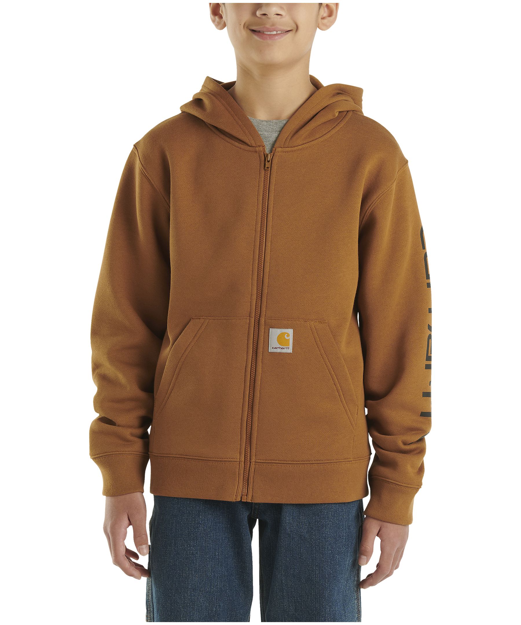 Chandail à capuche unisexe à manches longues et à fermeture à glissière pour enfants, Carhartt