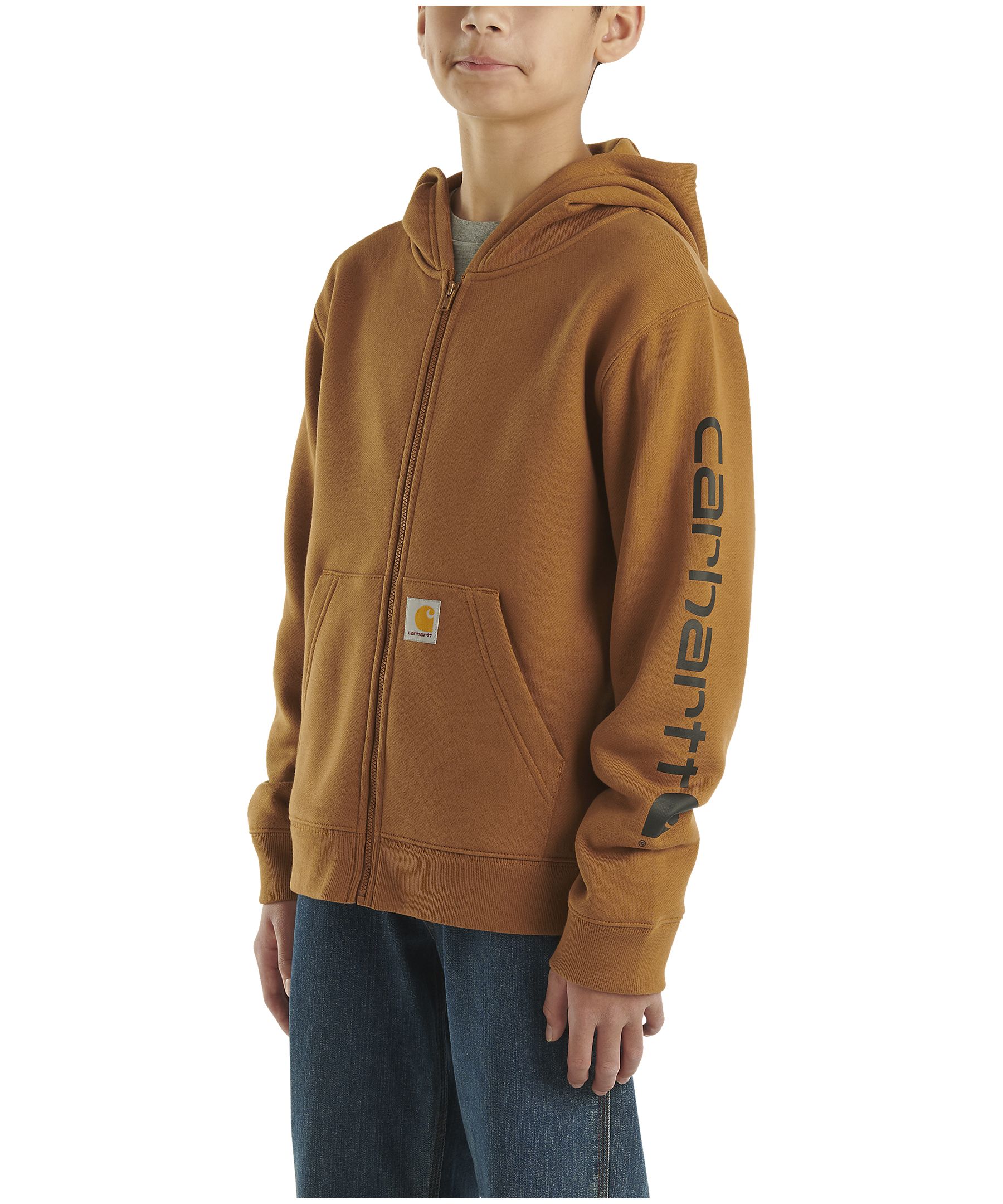Chandail à capuche unisexe à manches longues et à fermeture à glissière pour enfants, Carhartt