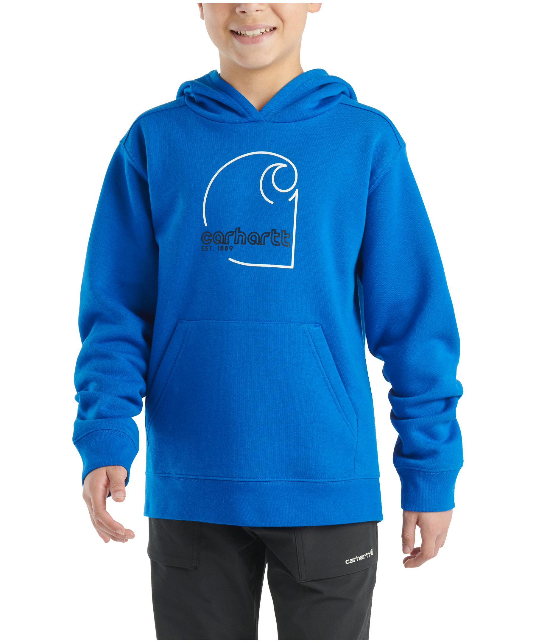 Chandail à capuche en molleton unisexe avec logo pour enfants, Carhartt
