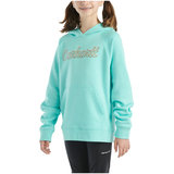 Carhartt Kids' Unisex Logo Fleece Hoodie Front_Three_Fourths_Angled_Left