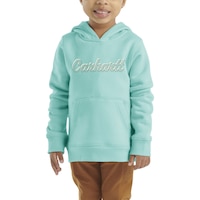 Chandail à capuche en molleton unisexe avec logo pour enfants, Carhartt Front_Flat