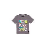 Ensemble t-shirt à manches courtes et short unisexe pour enfants, Silver Front_Flat