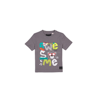 Ensemble t-shirt à manches courtes et short unisexe pour enfants, Silver Front_Flat