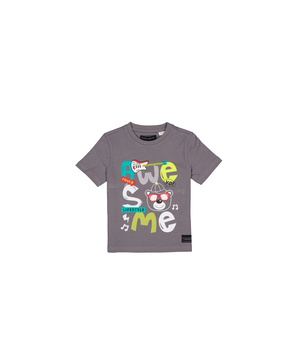 Ensemble t-shirt à manches courtes et short unisexe pour enfants, Silver