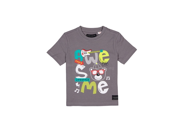 Ensemble t-shirt à manches courtes et short unisexe pour enfants, Silver
