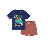 Silver Toddler Unisex Short Sleeve T Shirt Set Front_Flat