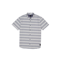 Chemise à manches courtes rayée unisexe pour enfants, Silver Front_Flat