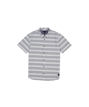 Chemise à manches courtes rayée unisexe pour enfants, Silver