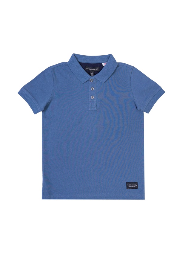 Polo en piqué unisexe à manches courtes pour enfants, Silver