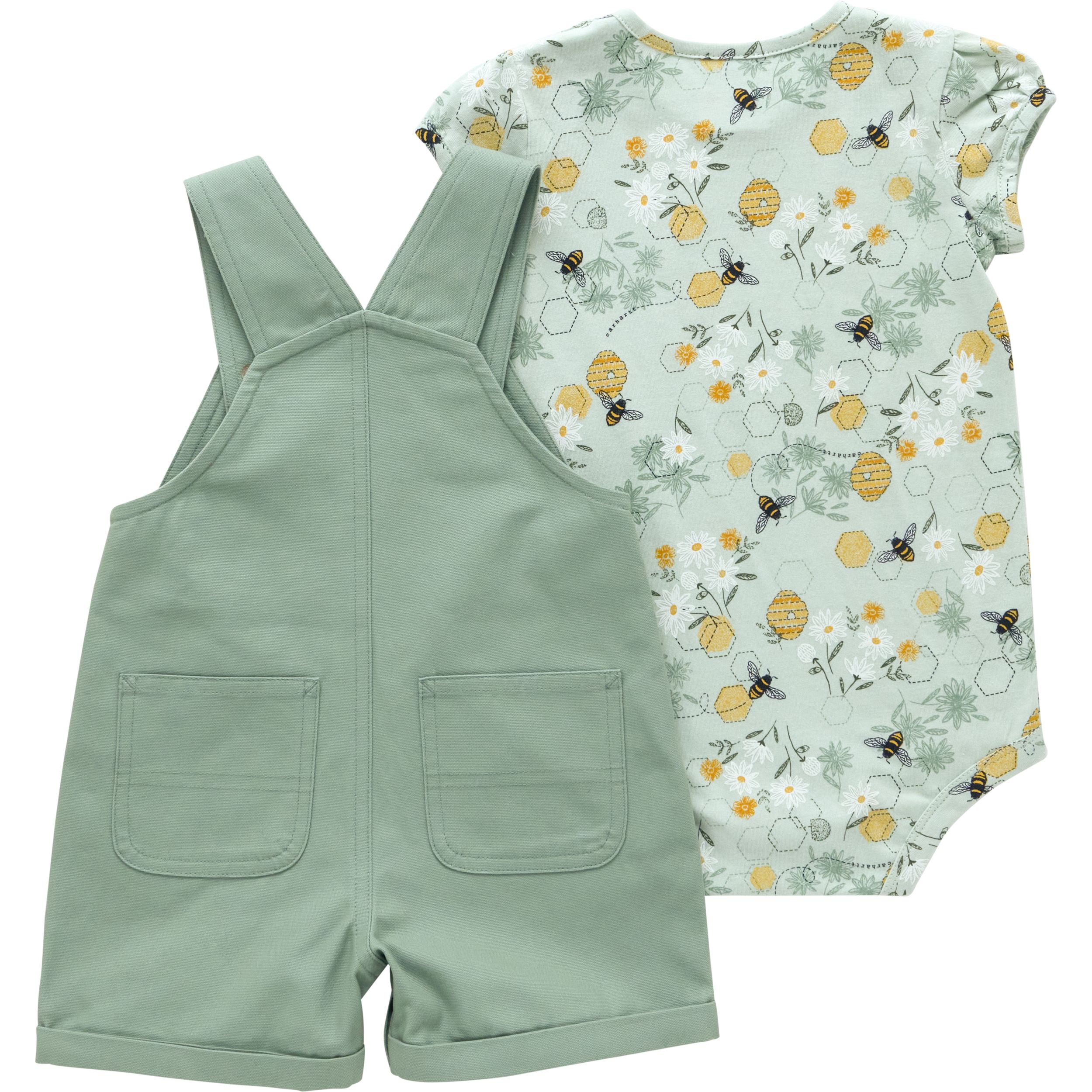 Carhartt Baby Unisex Canvas Shortalls 2-Piece Set