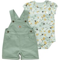 Carhartt Baby Unisex Canvas Shortalls 2-Piece Set Front_Flat
