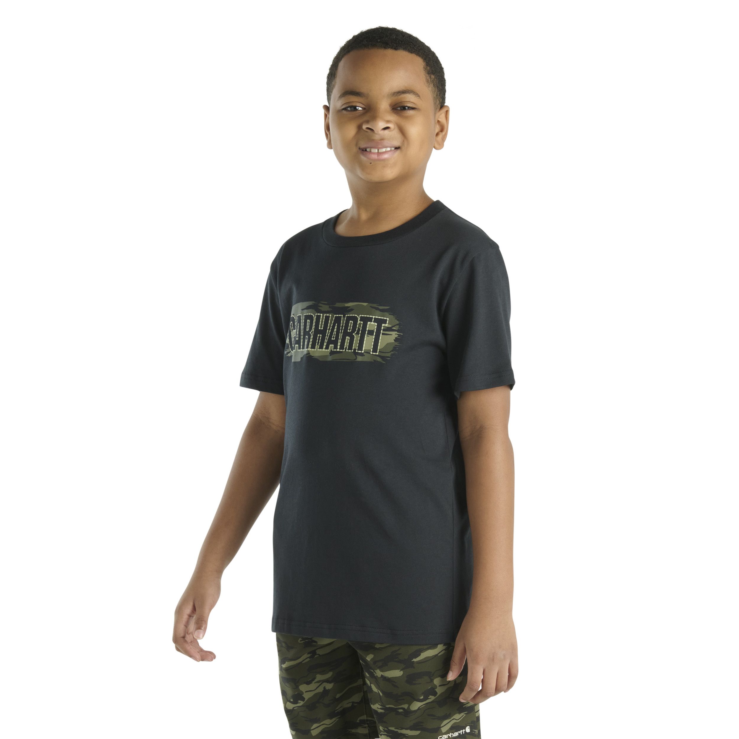 T-shirt unisexe à motif camouflage et logo pour enfants, Carhartt