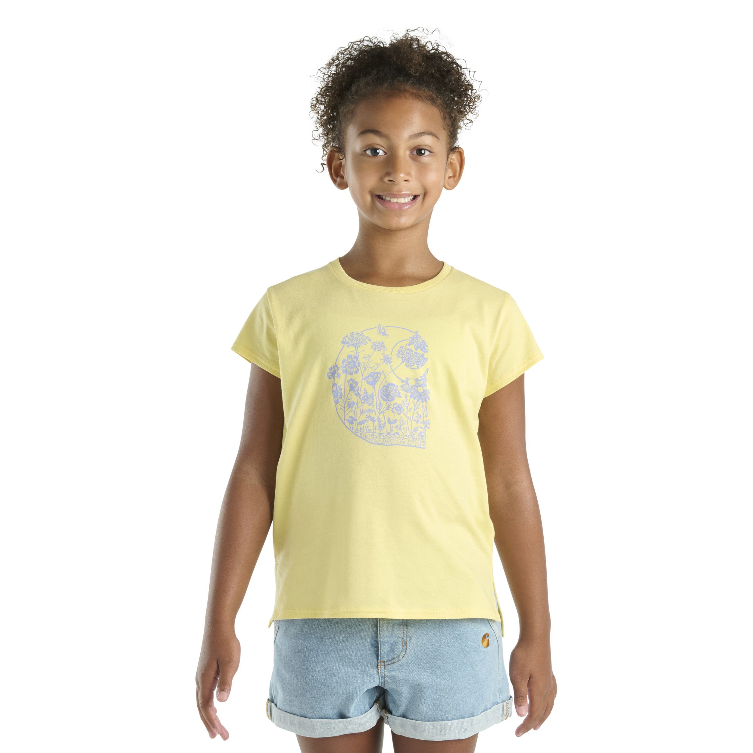 T-shirt unisexe à motif floral en forme de C pour enfants, Carhartt