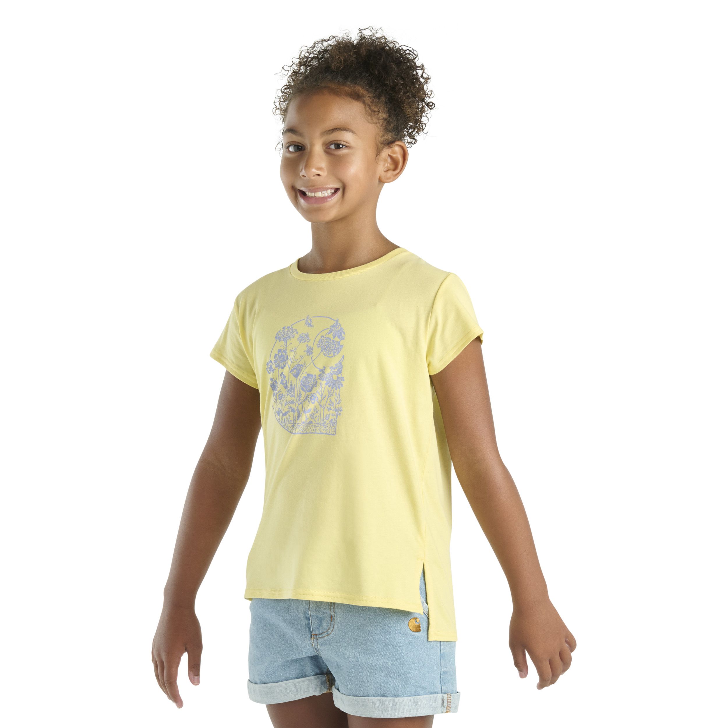 T-shirt unisexe à motif floral en forme de C pour enfants, Carhartt