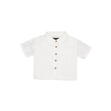 Silver Kids' Unisex Short Sleeve Eyelet Top Set Front_Flat
