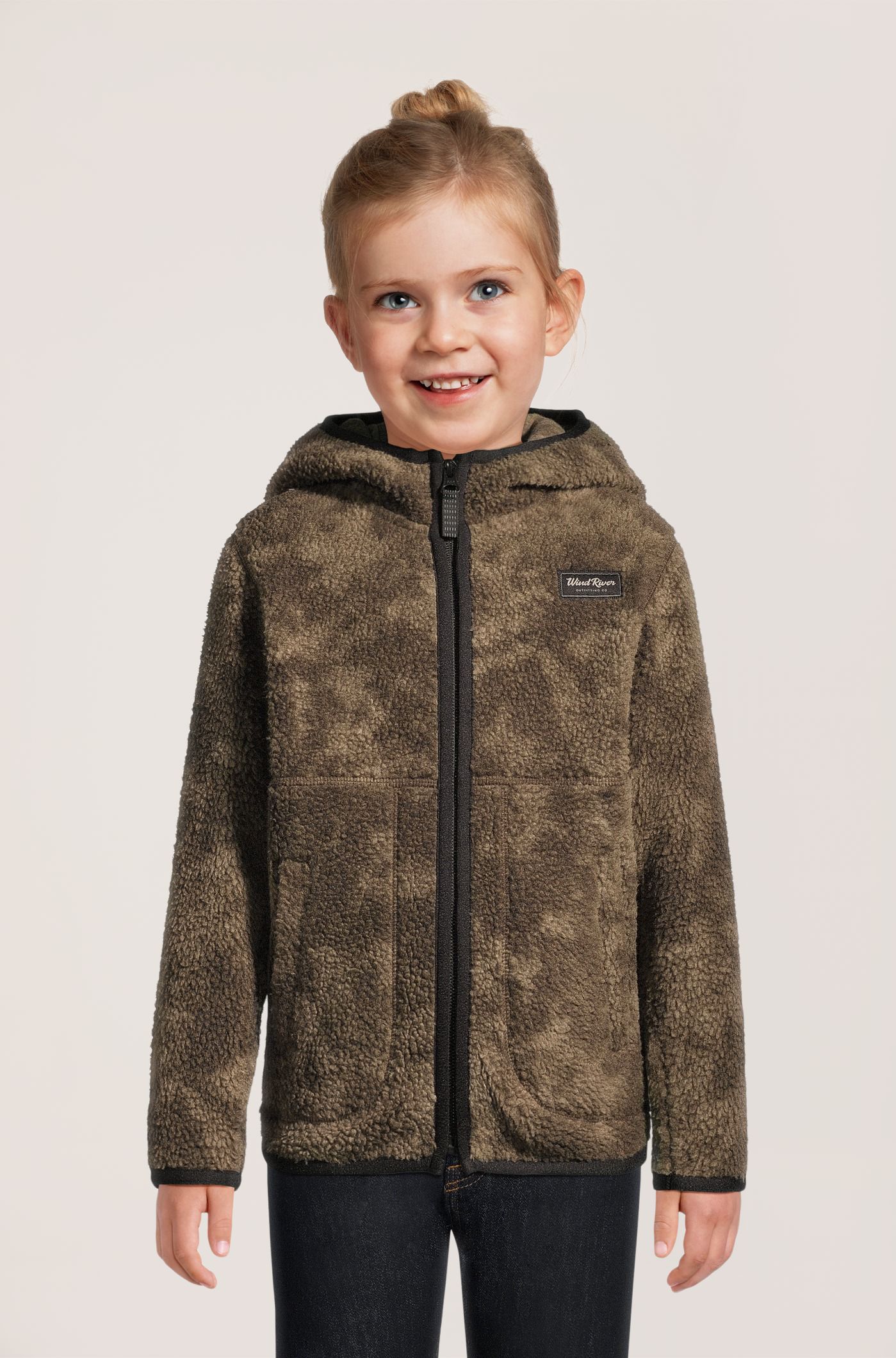 Veste en molleton sherpa à glissière pleine longueur avec T-MAX unisexe pour tout-petits, WindRiver
