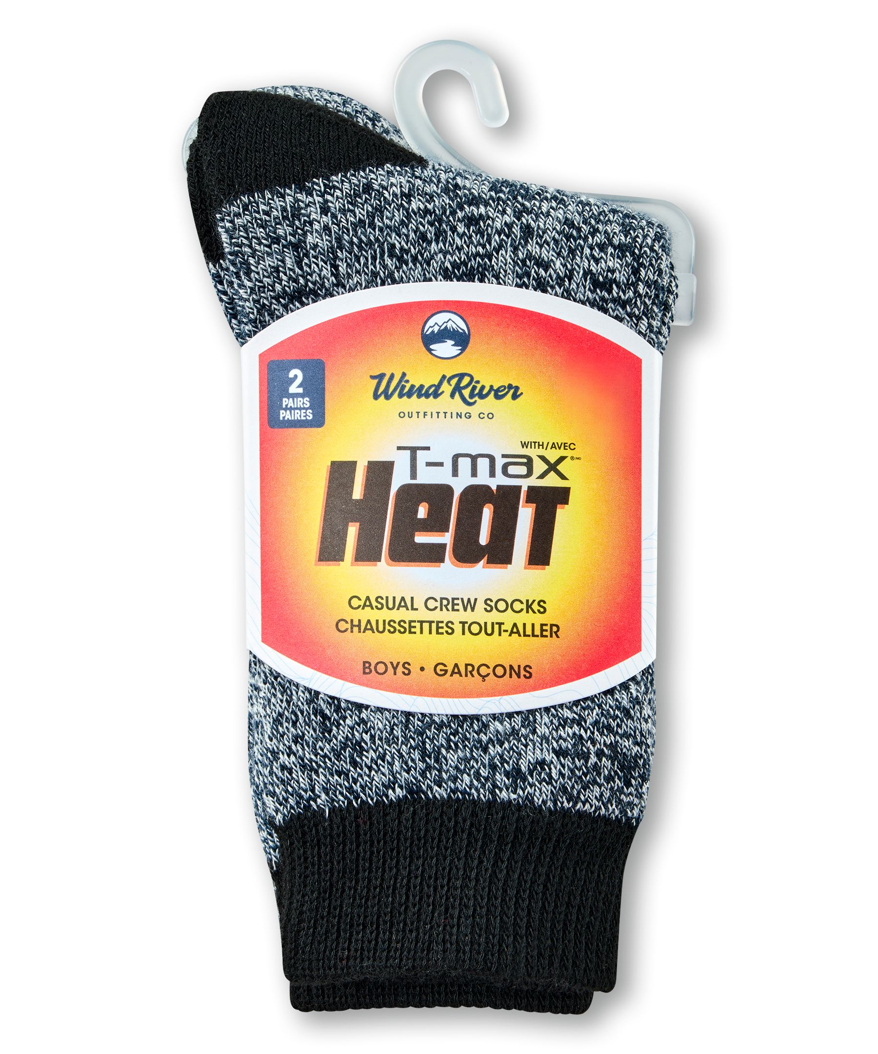 Chaussettes d’extérieur unisexes T-Max pour jeunes, WindRiver, paquet de 2&nbsp;paires
