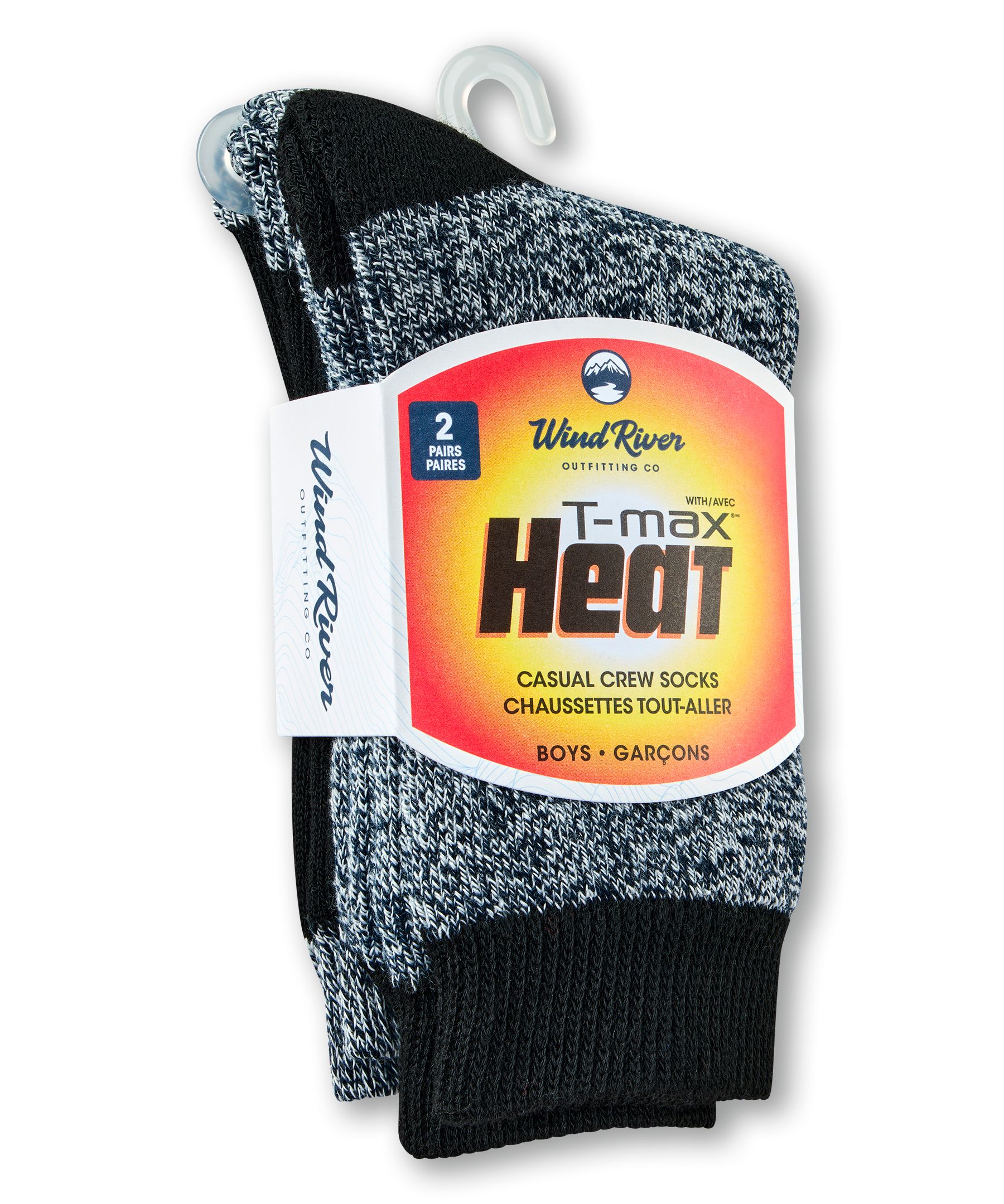 Chaussettes d’extérieur unisexes T-Max pour jeunes, WindRiver, paquet de 2&nbsp;paires