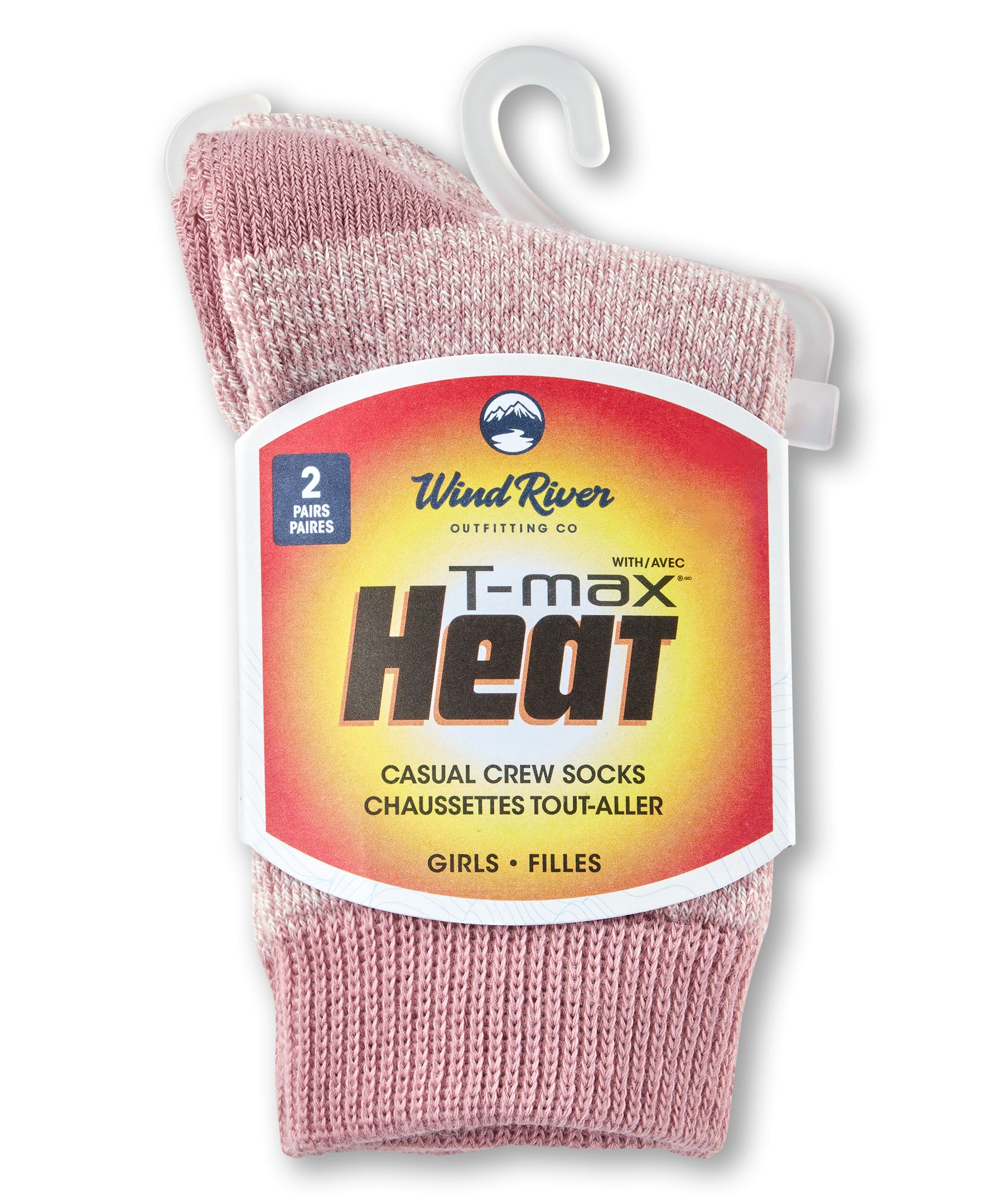 Chaussettes de plein air unisexe avec T-MAX pour tout-petits, WindRiver, paquet de 2