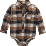 Carhartt Baby Unisex Long Sleeve Flannel Bodysuit Front_Flat