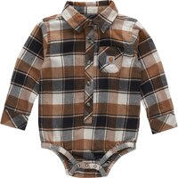 Maillot unisexe en flanelle à manches longues pour bébés, Carhartt Front_Flat