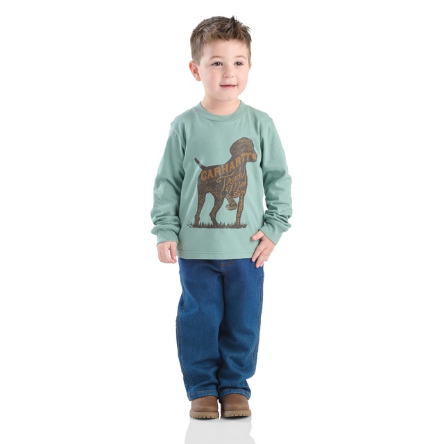 Carhartt Kids' Boy's Long Sleeve Dog Shirt Denim Pant Set