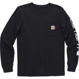 Carhartt Youth Boy's Long Sleeve Logo Pocket Crewneck T-Shirt Front_Flat
