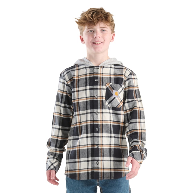 Carhartt Youth Unisex Long Sleeve Flannel Hooded Shirt