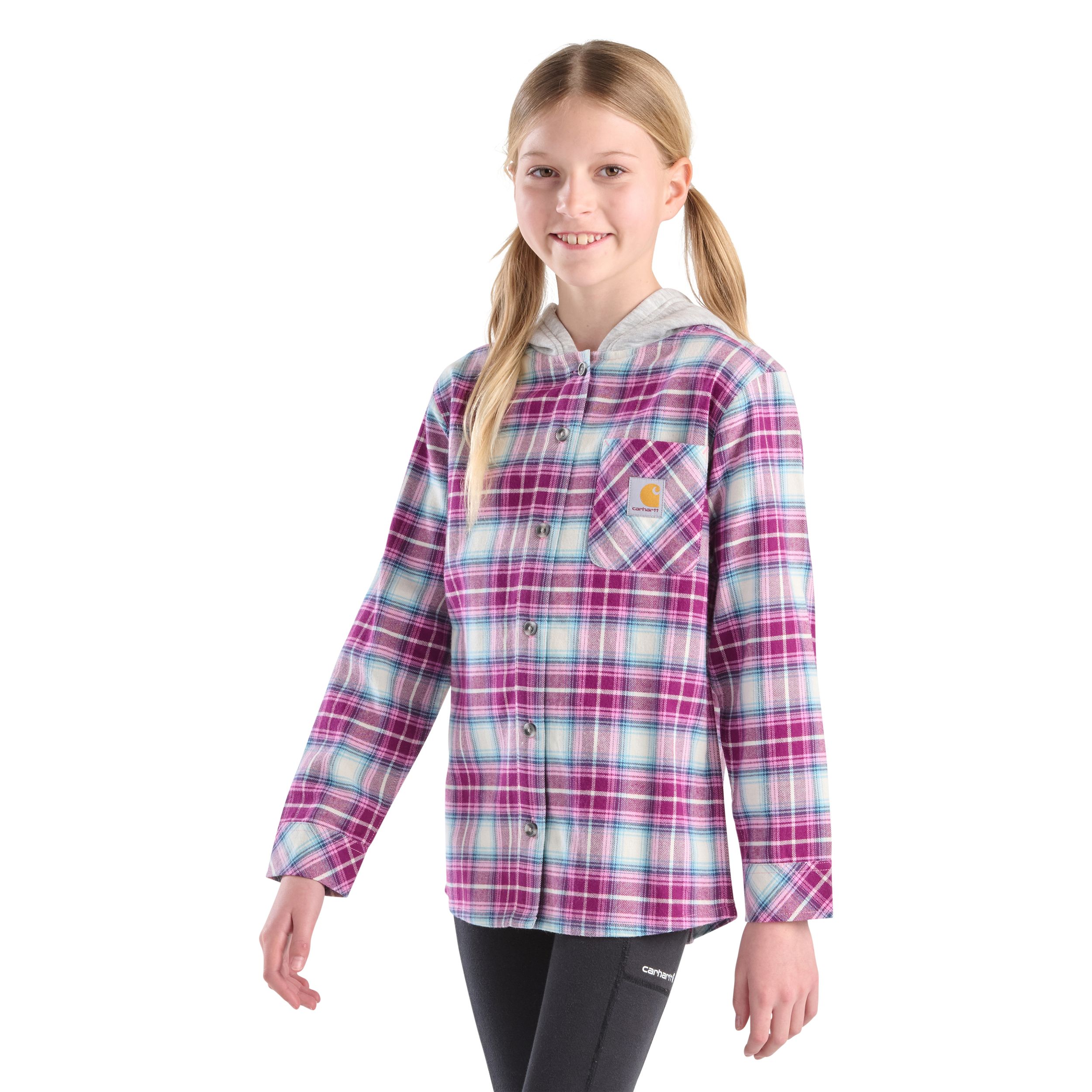 Carhartt Youth Unisex Long Sleeve Flannel Hooded Shirt