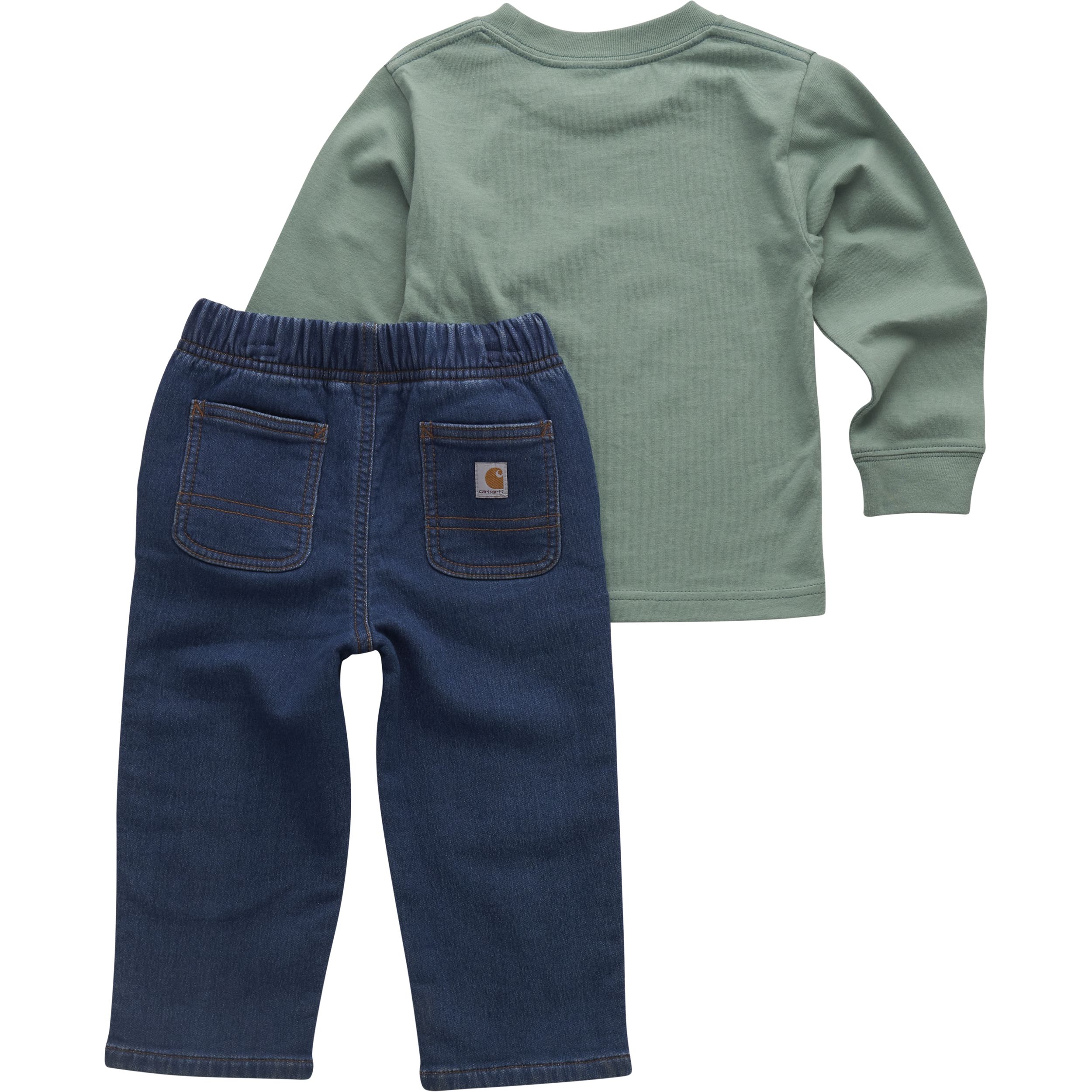 Ensemble unisexe pantalon en denim et chandail à manches longues avec graphique chien pour bébés, Carhartt