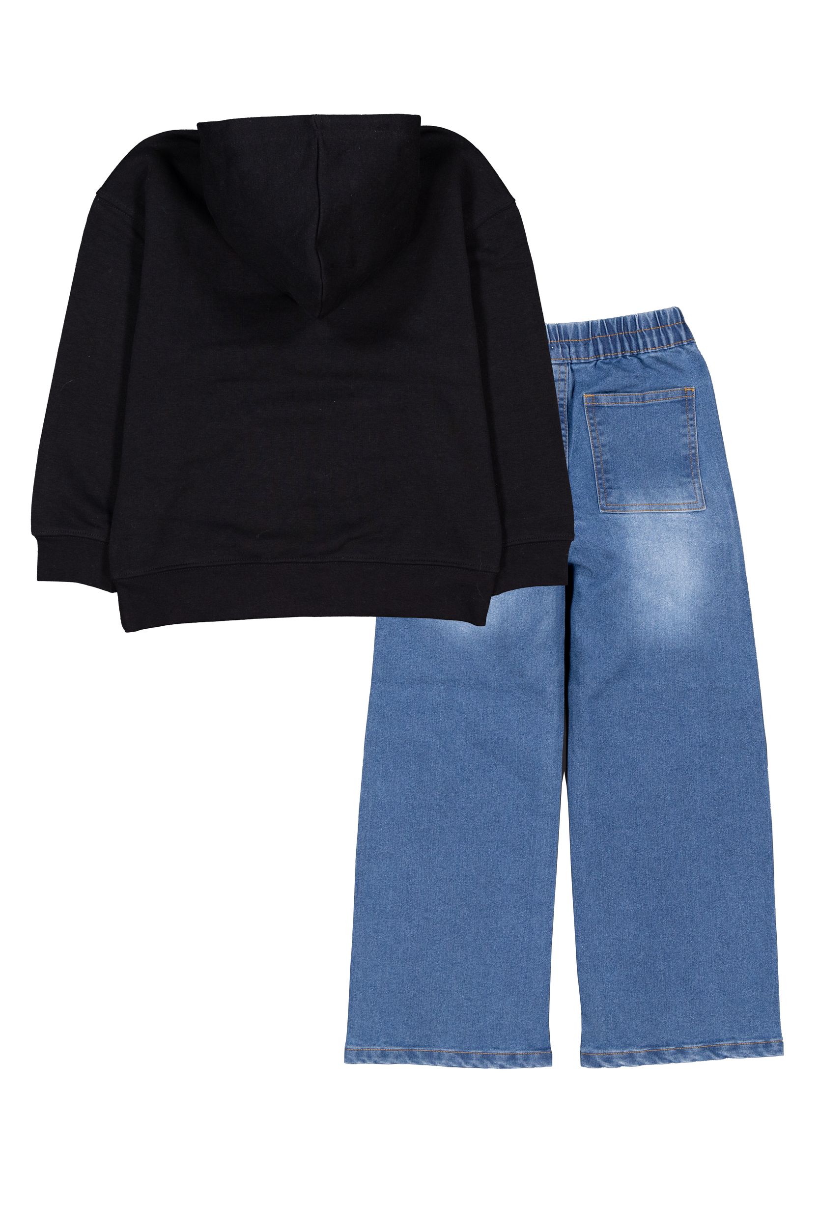 Ensemble jean à manches longues unisexe pour tout-petits, cœur, Silver