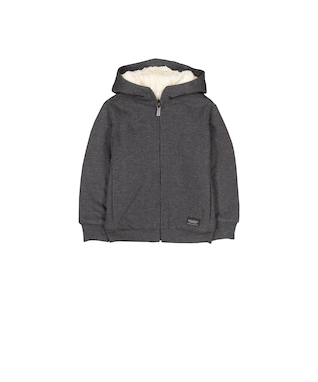 Silver Kids' Unisex Zip Up Plush Lined Hoodie