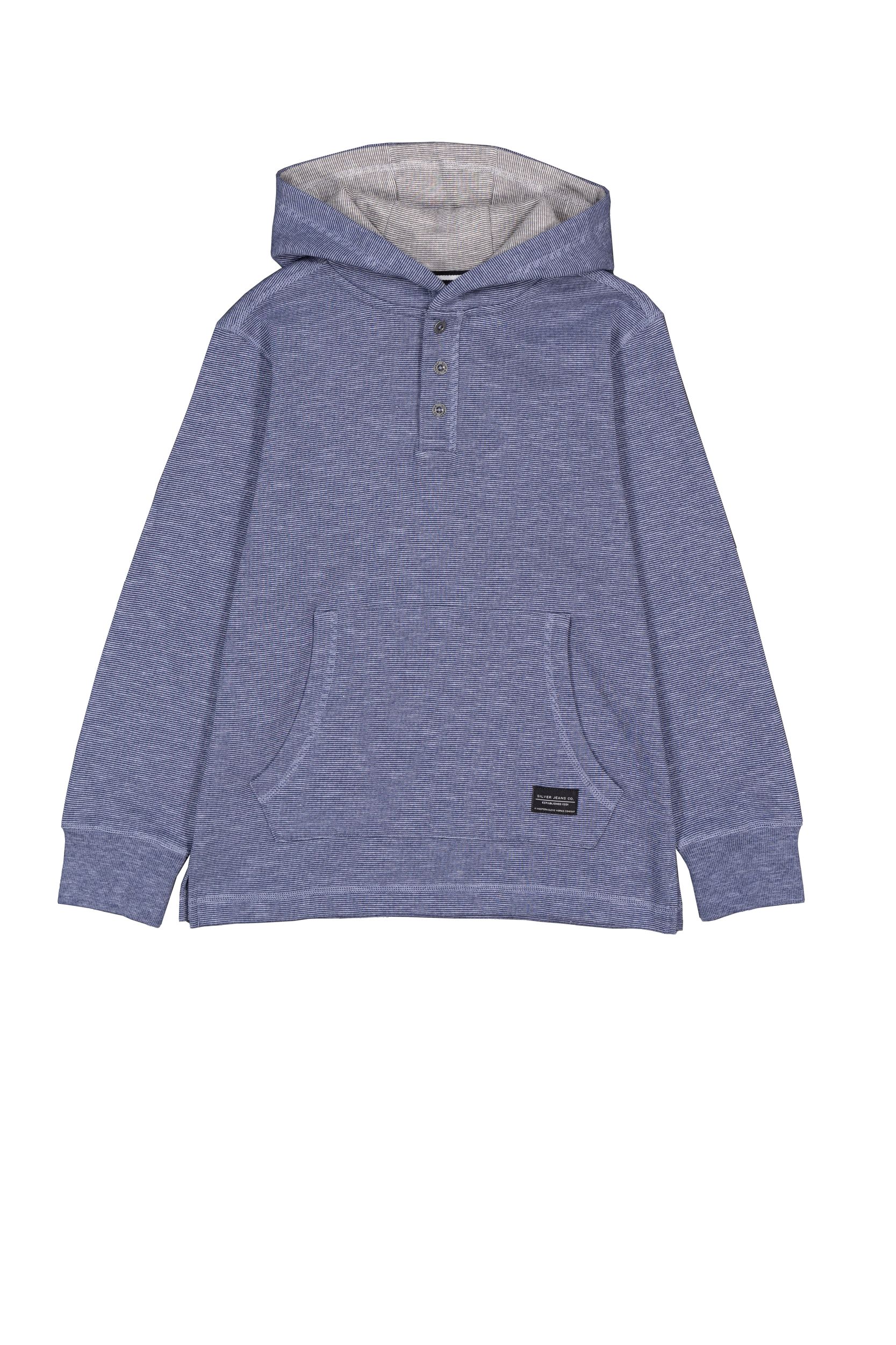 Chandail à capuche et à manches longues teint par zone unisexe pour enfants, Silver