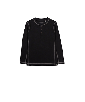 Silver Kids' Long Sleeve Slub Henley T-Shirt