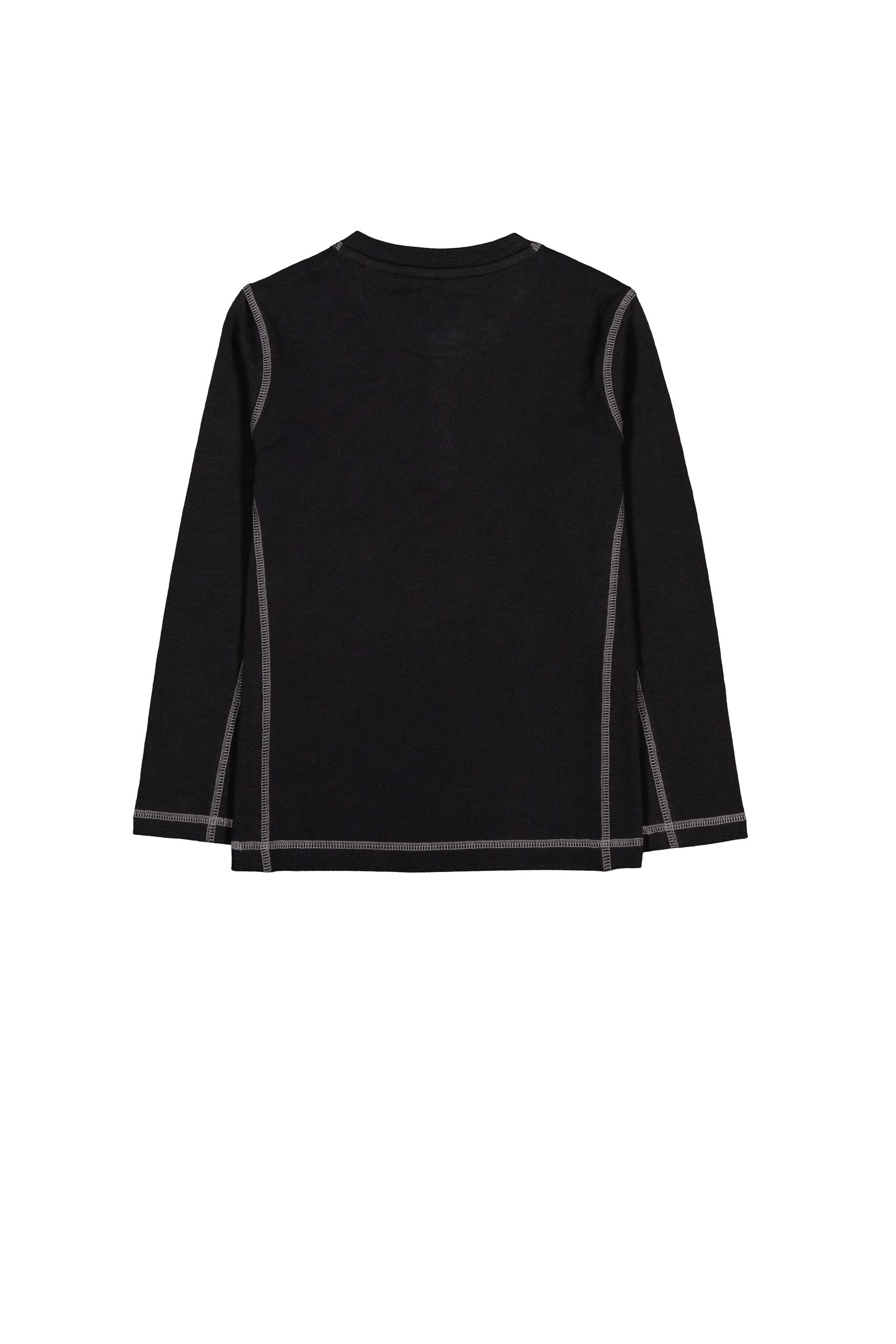 T-shirt Henley flammé à manches longues pour enfants, Silver